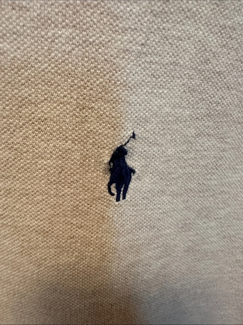 Polo by Ralph Lauren Men's Light Beige Polo with Navy Pony 100-% Cotton Size XL